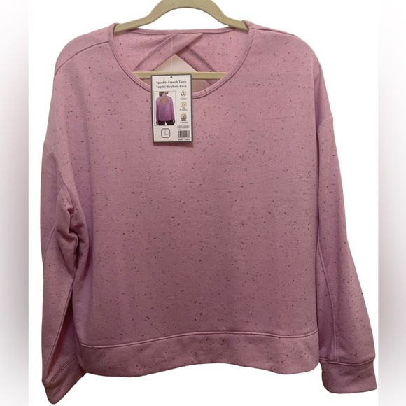 RBX Active Speckle French Terry Top Lavender with Keyhole back NWT Size Large - Picture 1 of 8